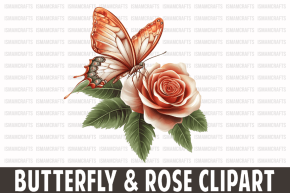 Download Butterfly and Rose Watercolor Clipart - Premium Resources