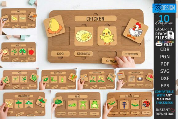 Download Life Cycle Puzzle Laser Cut Bundle | CNC - Premium Resources