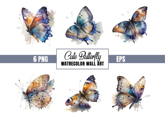 Download Watercolor Cute Butterfly Clipart Set - Cute butterfly clipart set Collection