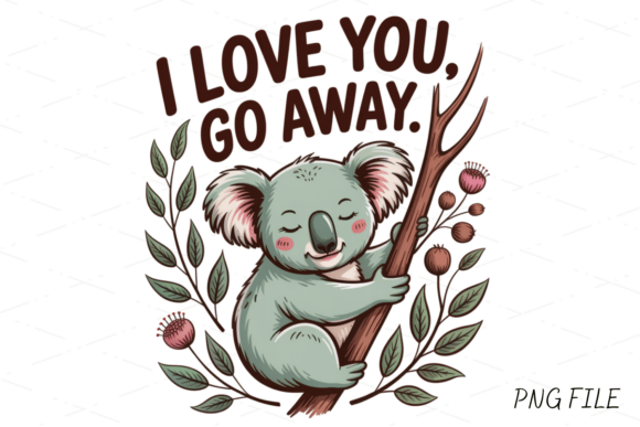 Download I Love You Go Away, Funny Koala PNG - Premium Resources